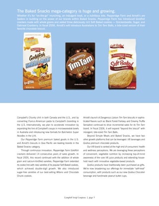 campbell soup annual reports 2005