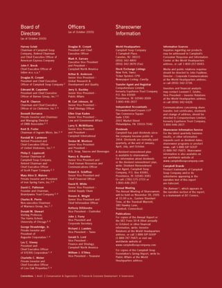 campbell soup annual reports 2005