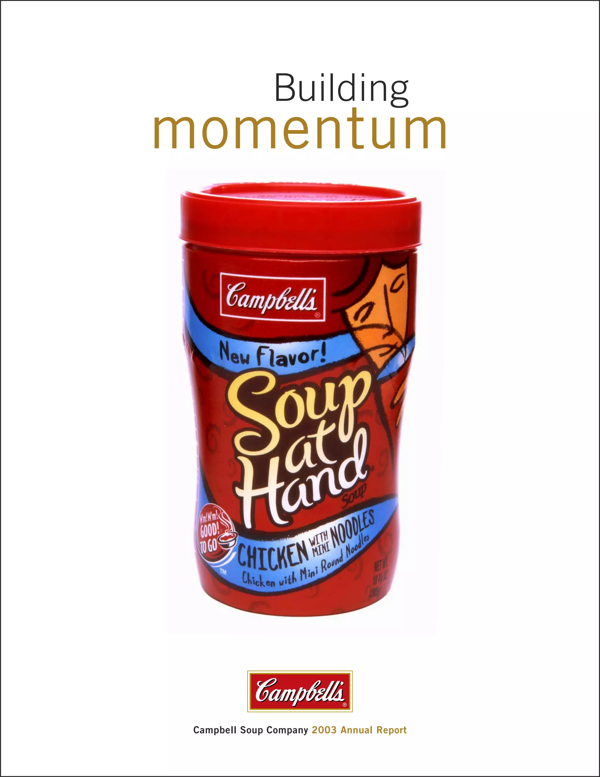 campbell soup annual reports 2003 PDF