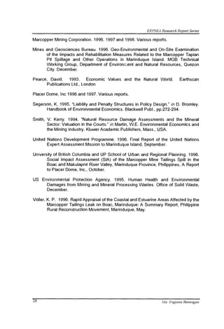 Marcopper Operation Estimation of Environmental Damages from Mining Pollution: The ...