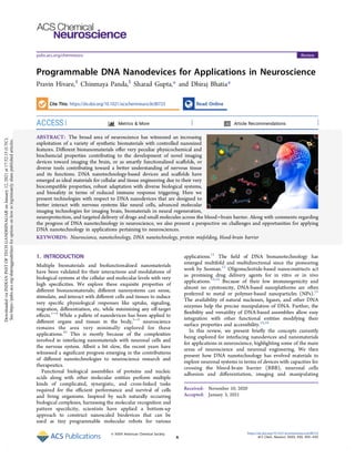 Programmable Dna Nanodevices For Applications In Neuroscience Pravin ...