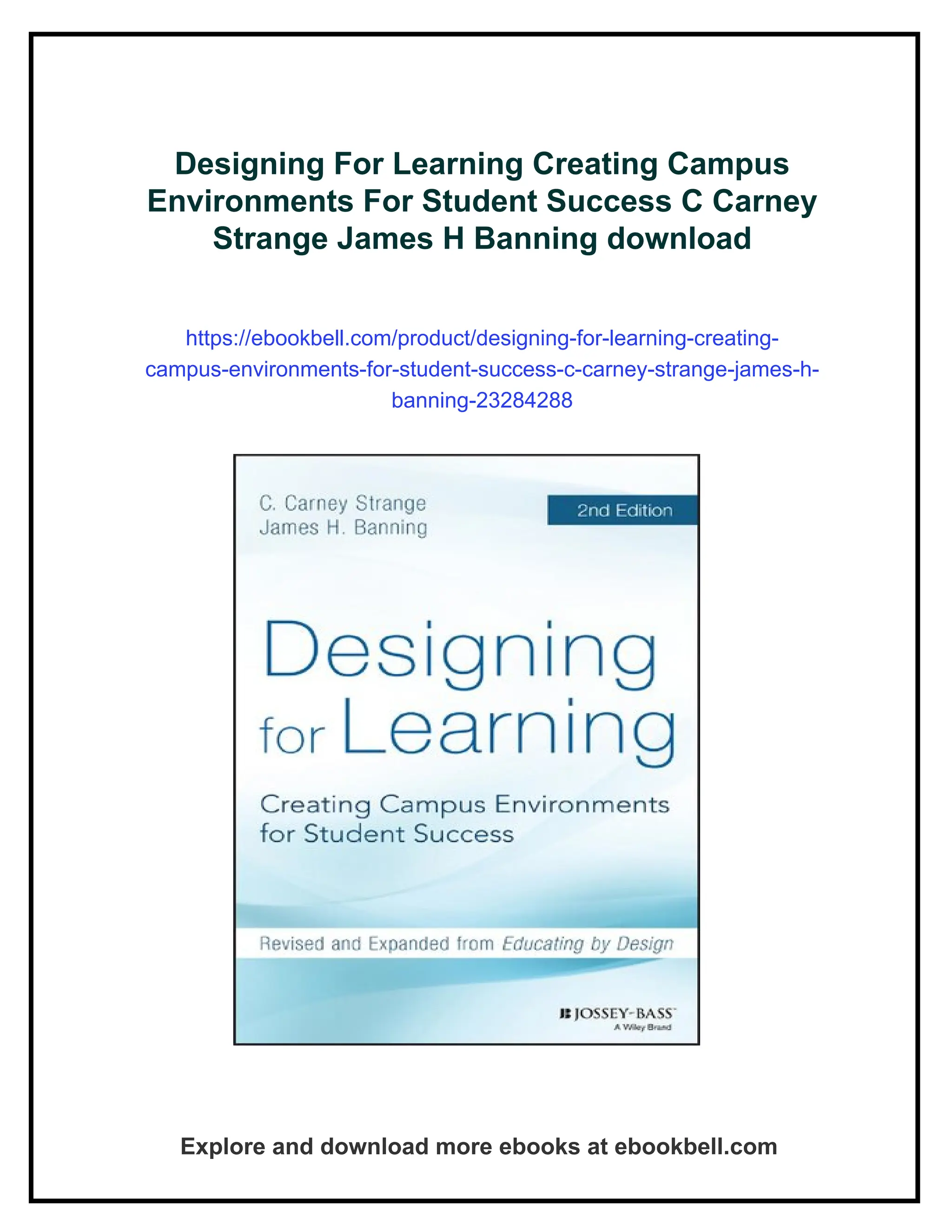 Designing For Learning Creating Campus Environments For Student Success ...