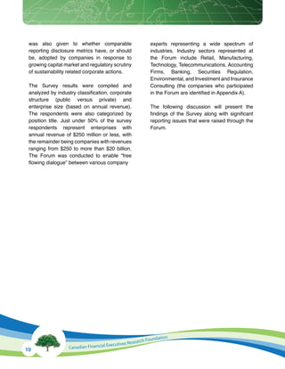 Corporate Sustainability Reporting in Canada