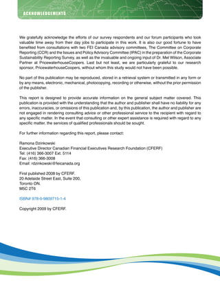 Corporate Sustainability Reporting in Canada