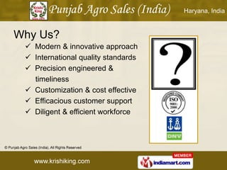 Haryana, India



Why Us?
  Modern & innovative approach
  International quality standards
  Precision engineered &
   ...