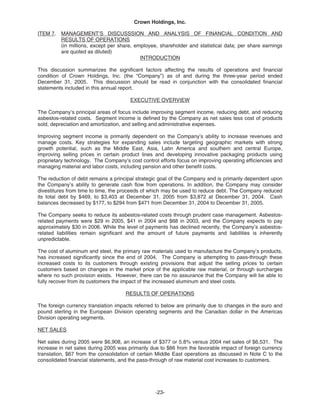   crown holdings 2005_AR