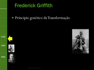    Princípio genético da Transformação



1928


1869



1866



                   Nuno Correia 2010/11          5
 
