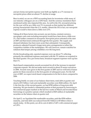 gannett 1Q2007transcript