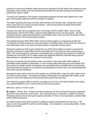 ball 3Q2008ConfCallTranscript_BallCorp