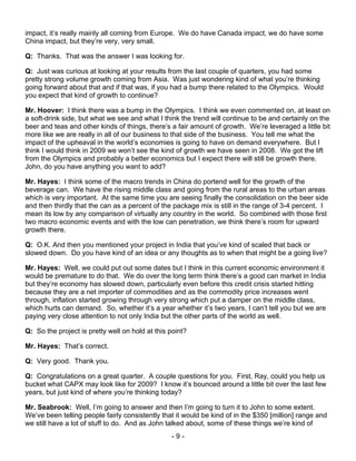 ball 3Q2008ConfCallTranscript_BallCorp