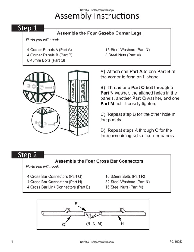 Palladian Gazebo Assembly Instructions and Owner’s Manual | PDF