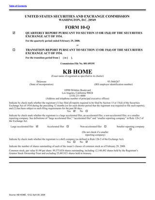 KBHOME_10Q_2_29_08