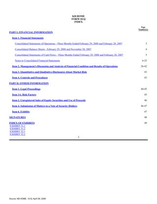 KBHOME_10Q_2_29_08