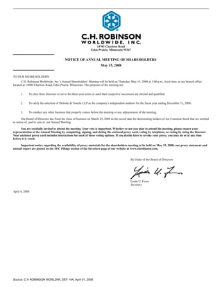 c.h. robinson worldwideproxy_2008