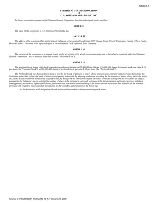 c.h. robinson worldwide10K_2007