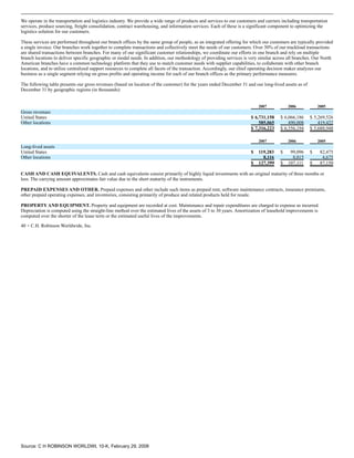c.h. robinson worldwide10K_2007