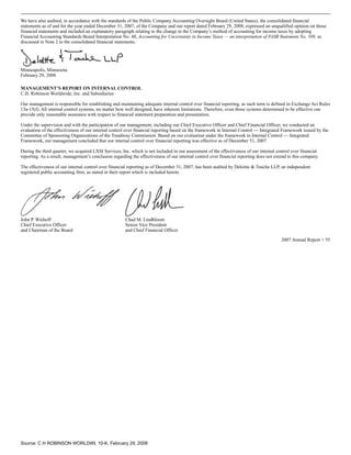 c.h. robinson worldwide10K_2007