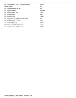 c.h. robinson worldwide10K_2007