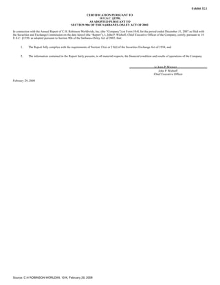 c.h. robinson worldwide10K_2007