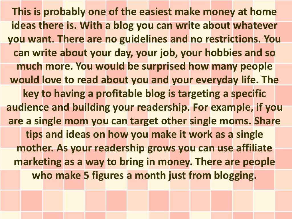 3 Great Make Money at Home Ideas