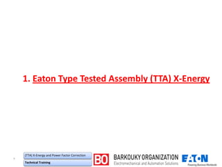 ۳
(TTA) X-Energy and Power Factor Correction
Technical Training
1. Eaton Type Tested Assembly (TTA) X-Energy
 