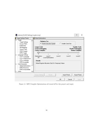 Figure 11: MPC Compiler Optimizations all turned oﬀ for this project and target.
59
 