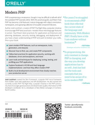 Modern Php New Features And Good Practices Josh Lockhart Lockhart | PDF