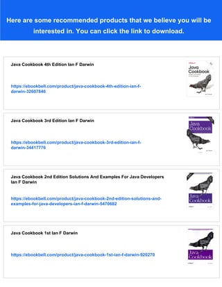 Download full ebook of Java Cookbook Ian F Darwin Darwin Ian F instant ...