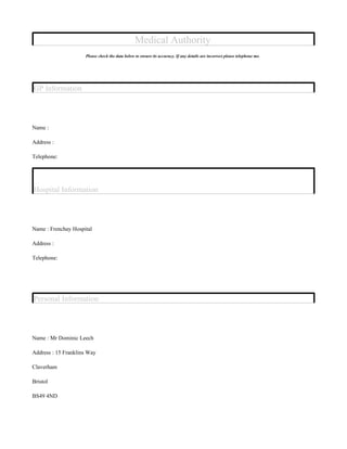 D Leech Questionnaires