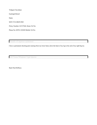 D Leech Questionnaires