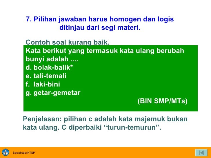 Pengembangan Bahan Ujian dan Analisis Hasil Ujian