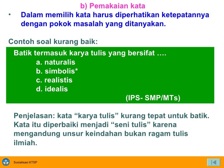 Pengembangan Bahan Ujian dan Analisis Hasil Ujian