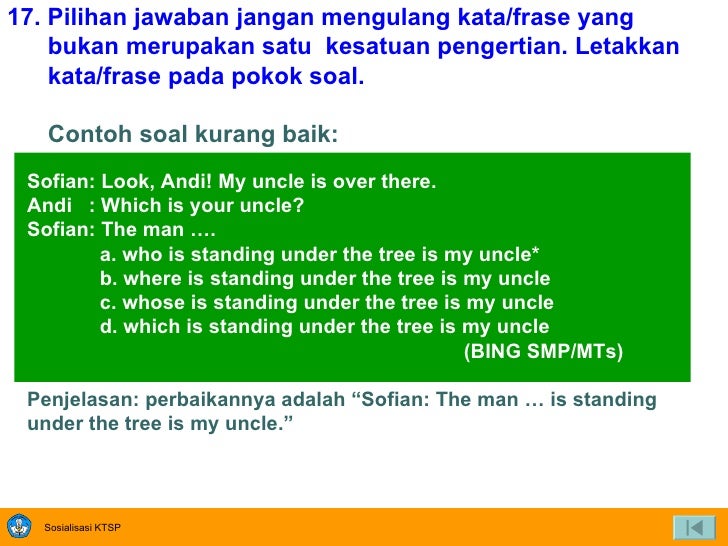 Pengembangan Bahan Ujian dan Analisis Hasil Ujian