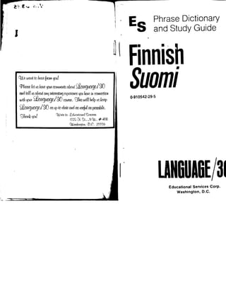 Phrase Dictionary and Study Guide - Finnish (Suomi)