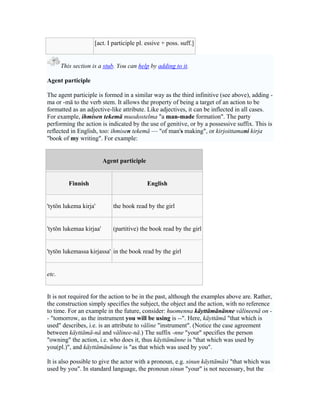 Partitive Verbs FINNISH GRAMMAR | PDF