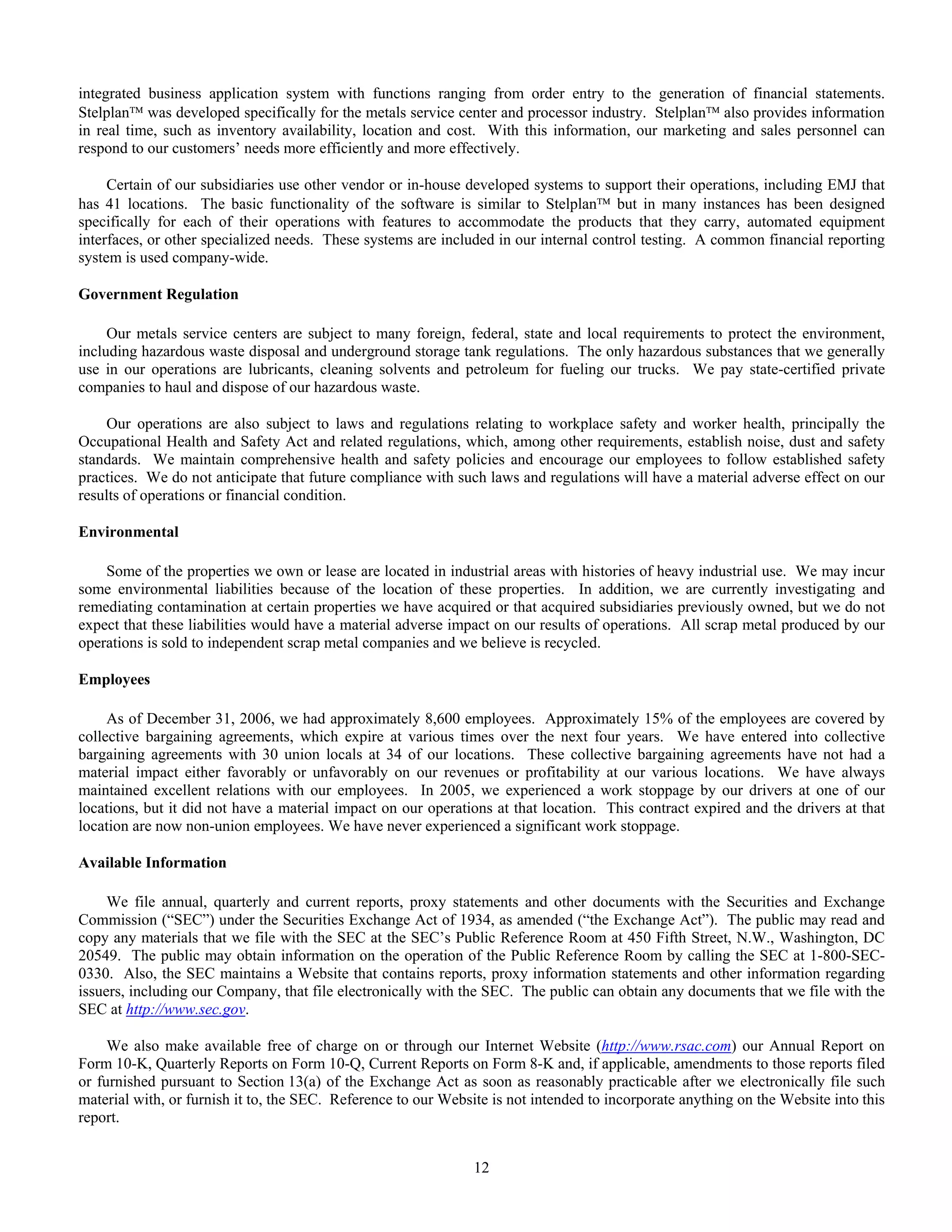 reliance steel & aluminum 2006_Form_10K