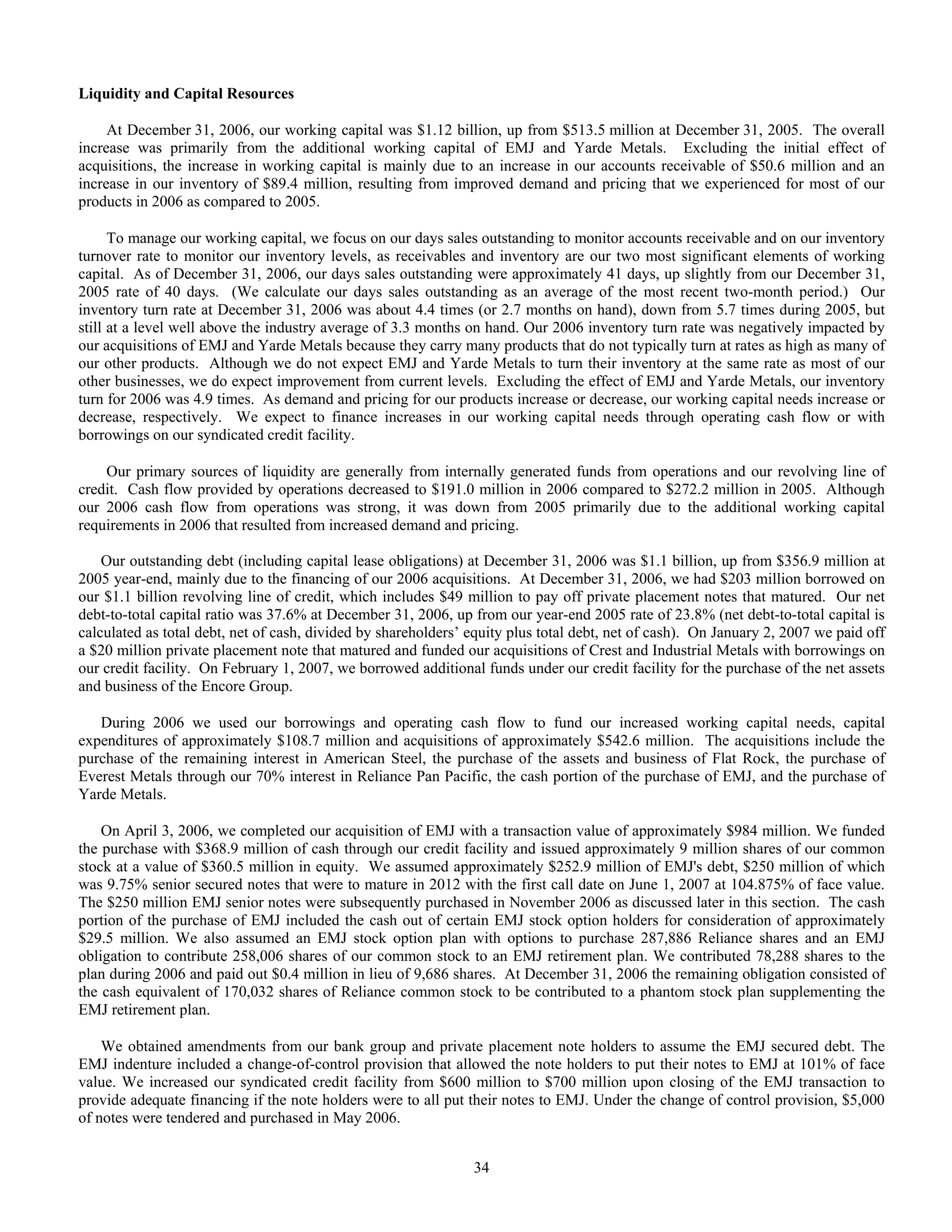 reliance steel & aluminum 2006_Form_10K