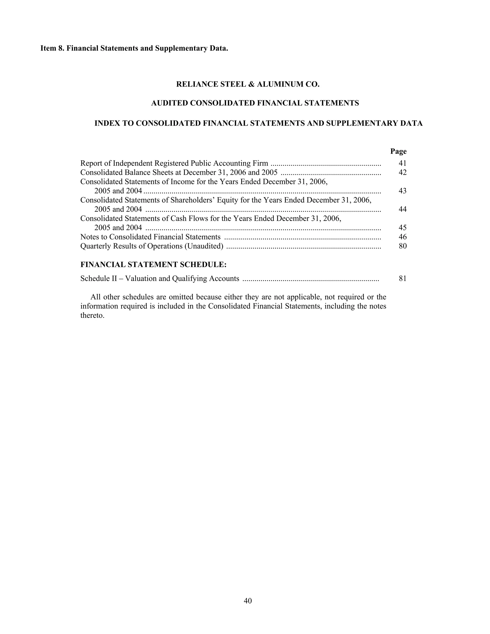 reliance steel & aluminum 2006_Form_10K