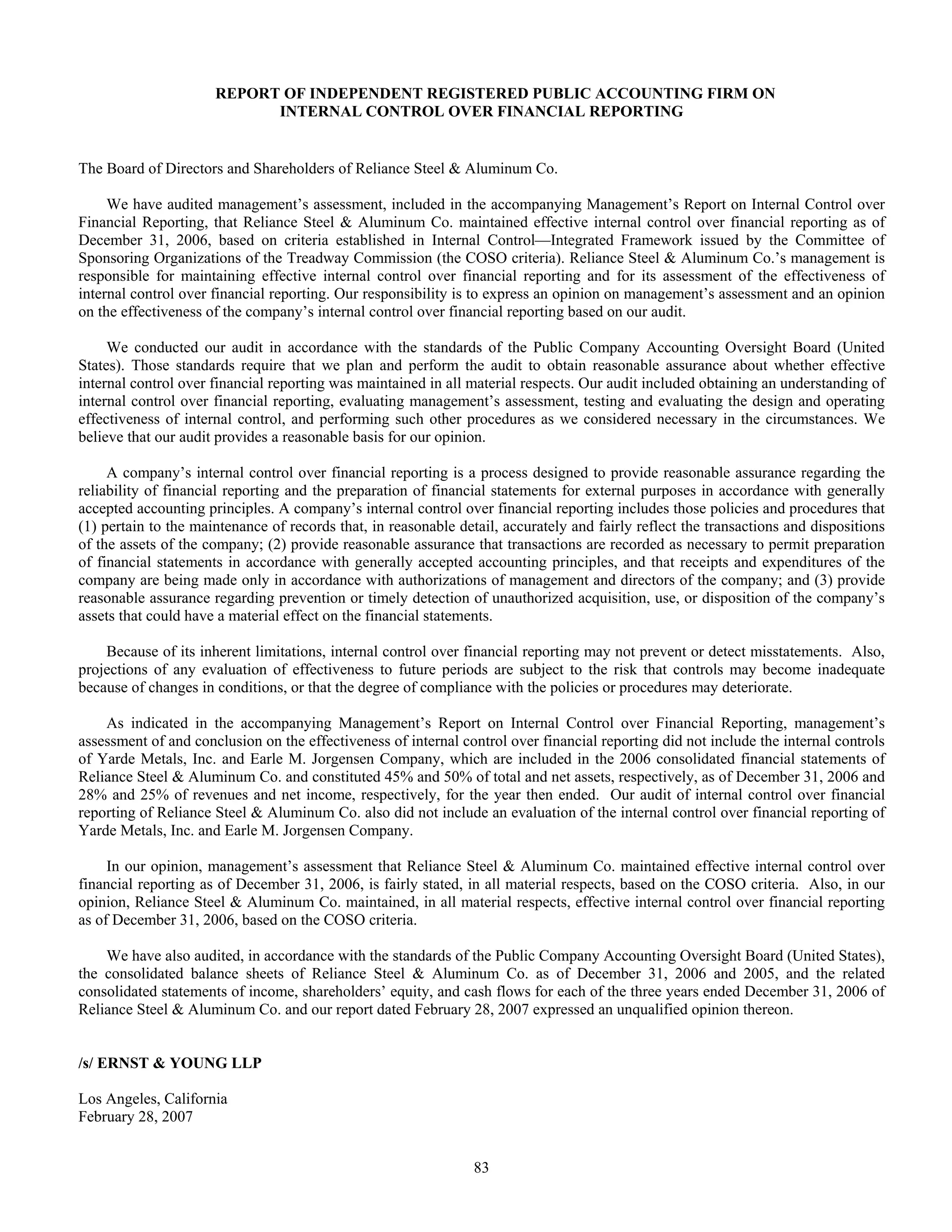 reliance steel & aluminum 2006_Form_10K