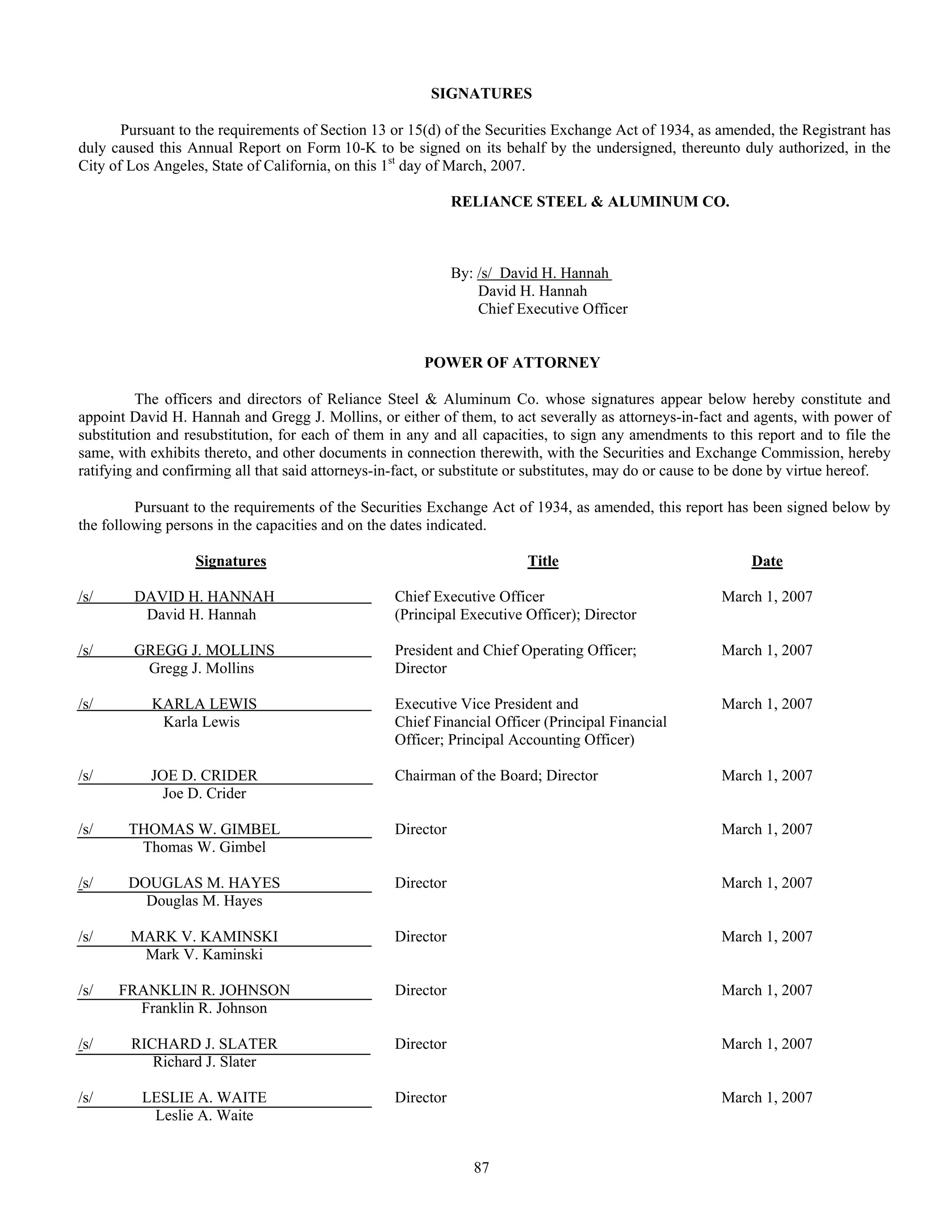 reliance steel & aluminum 2006_Form_10K