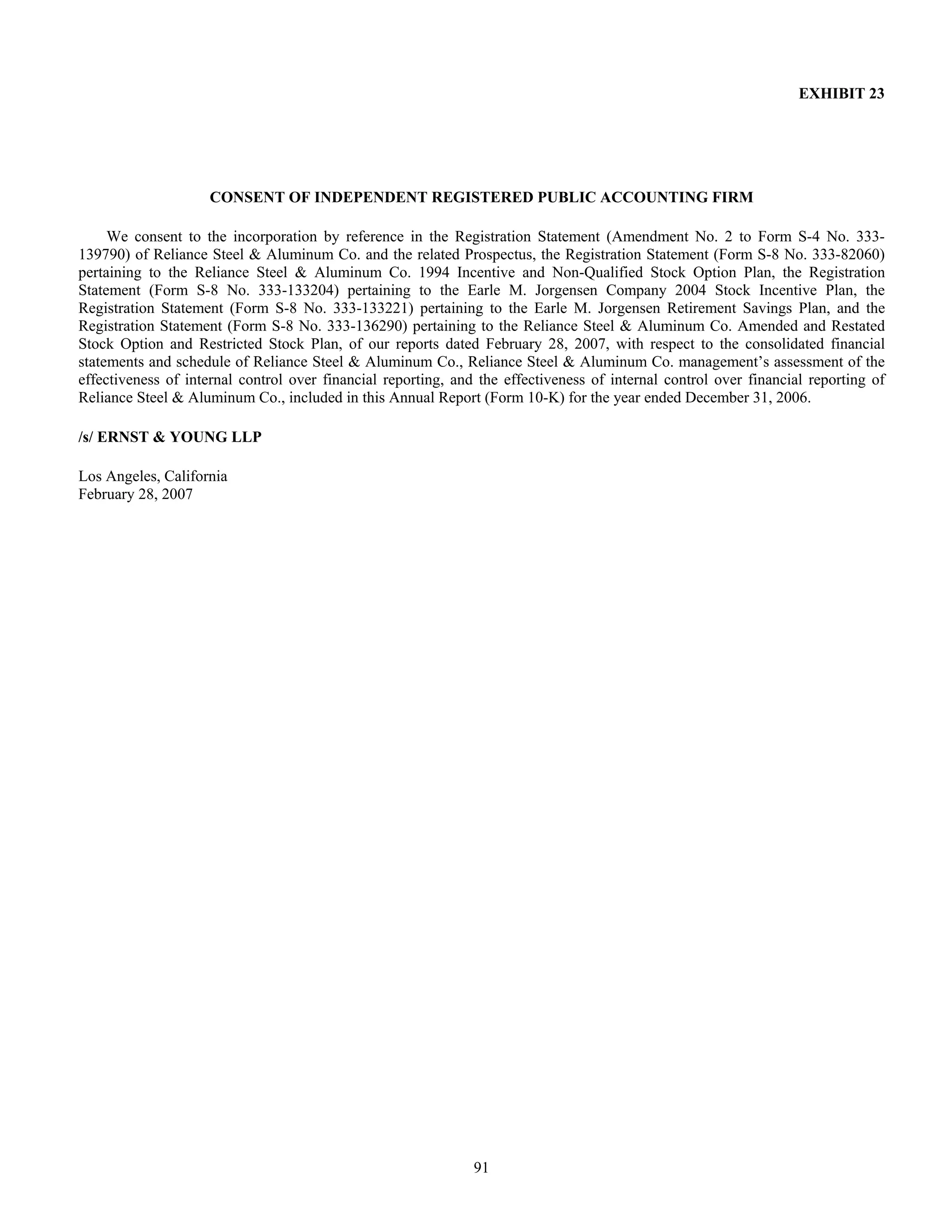 reliance steel & aluminum 2006_Form_10K