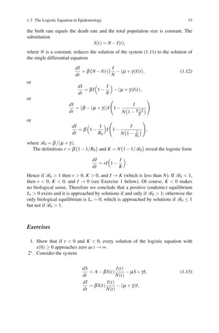 Mathematical Models In Population Biology And Epidemiology 2nd Edition ...