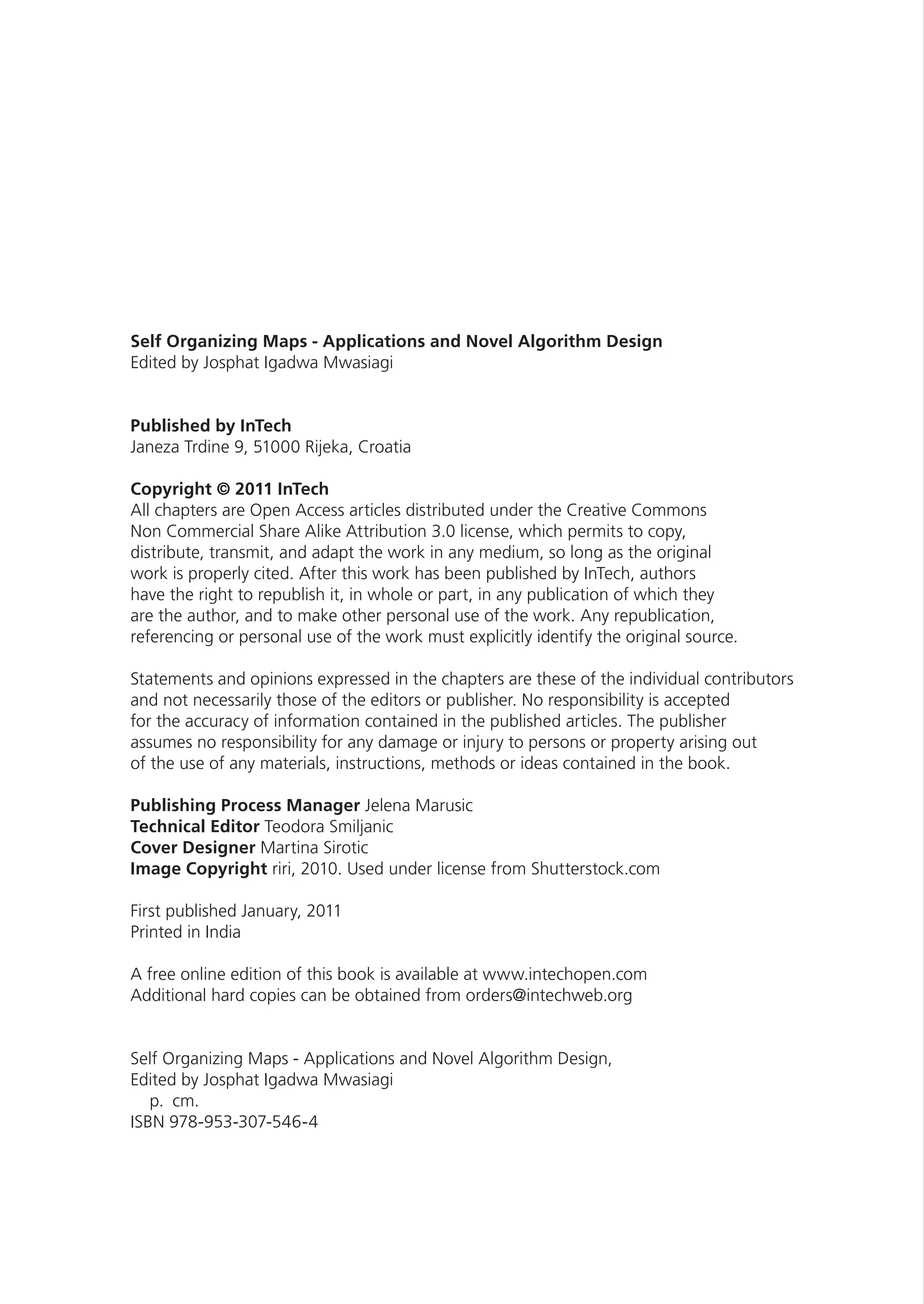 Self Organizing Maps Applications And Novel Algorithm Design Josphat ...