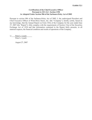 winn-dixie stores  2007_Annual_Report