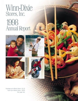 SETUP   CONTENT




Winn-Dixie
Stores, Inc.
1998
Annual Report




Earnings per diluted share $1.33
   Taxes per diluted share $2.03
                    See page one
 