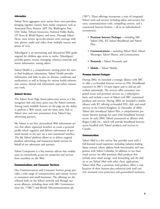 yahoo annual reports 2003