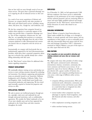 yahoo annual reports 2003