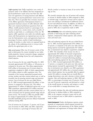 yahoo annual reports 2003