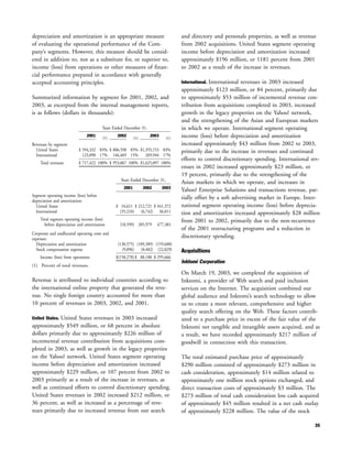 yahoo annual reports 2003