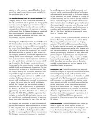 yahoo annual reports 2003